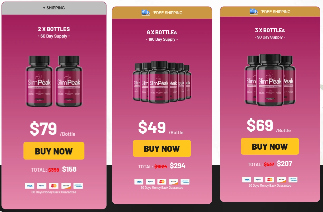 Buy SlimPeak  Blood Sugar Support Supplement Official Pricing Packages